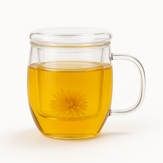 500 ml Glass Teacup with Strainer